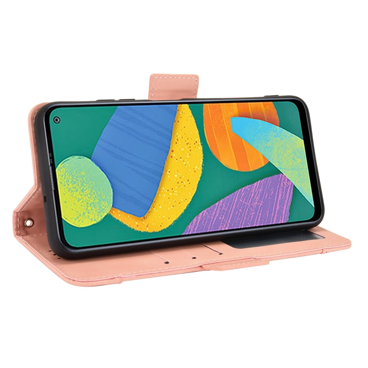 For Samsung Galaxy F52 5G Skin Feel Calf Pattern Horizontal Flip Leather Case with Holder & Card Slots & Photo Frame