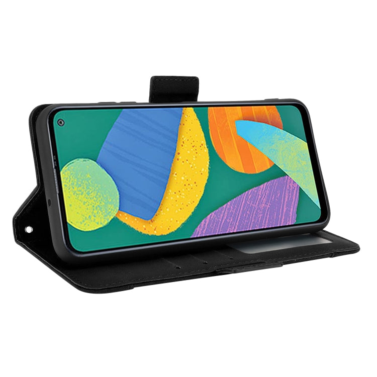 For Samsung Galaxy F52 5G Skin Feel Calf Pattern Horizontal Flip Leather Case with Holder & Card Slots & Photo Frame