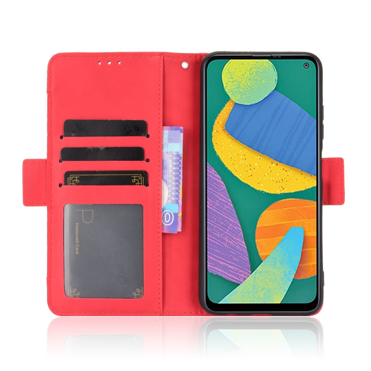 For Samsung Galaxy F52 5G Skin Feel Calf Pattern Horizontal Flip Leather Case with Holder & Card Slots & Photo Frame
