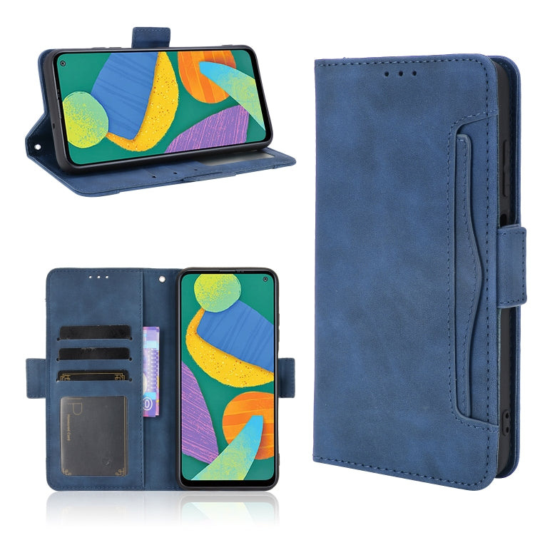 For Samsung Galaxy F52 5G Skin Feel Calf Pattern Horizontal Flip Leather Case with Holder & Card Slots & Photo Frame