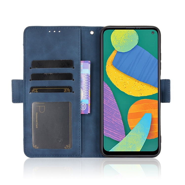 For Samsung Galaxy F52 5G Skin Feel Calf Pattern Horizontal Flip Leather Case with Holder & Card Slots & Photo Frame