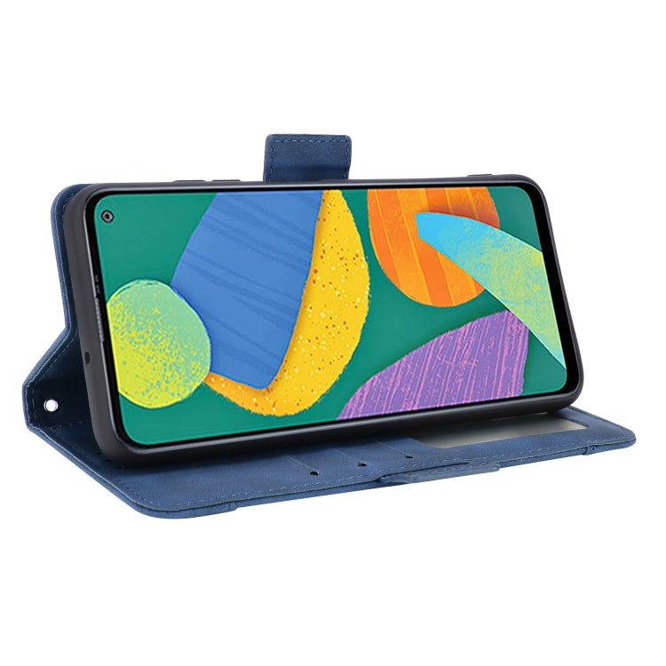 For Samsung Galaxy F52 5G Skin Feel Calf Pattern Horizontal Flip Leather Case with Holder & Card Slots & Photo Frame