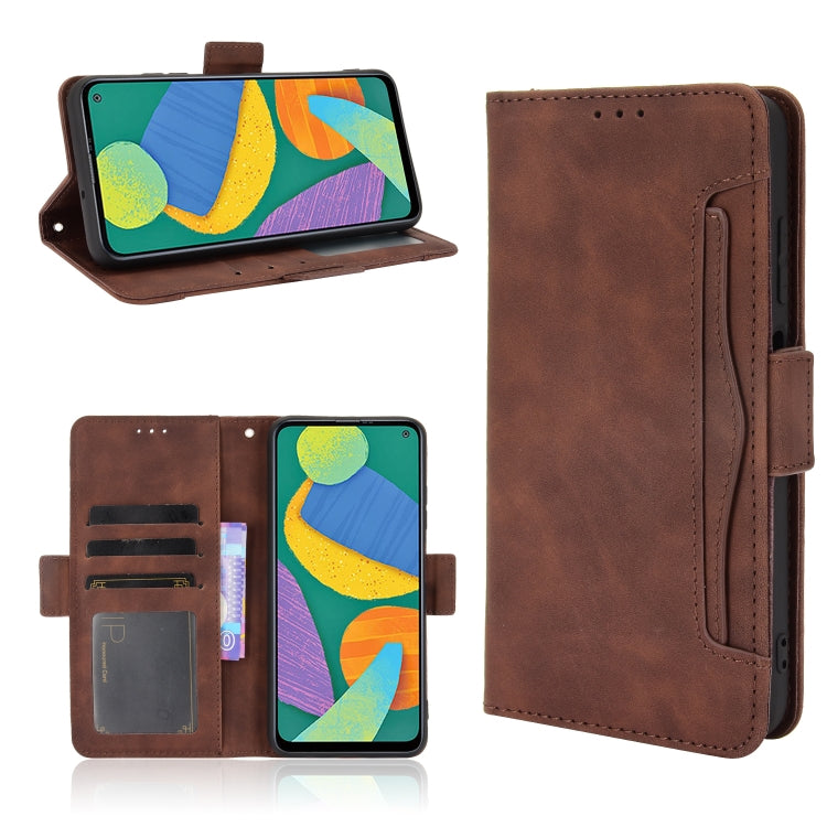 For Samsung Galaxy F52 5G Skin Feel Calf Pattern Horizontal Flip Leather Case with Holder & Card Slots & Photo Frame