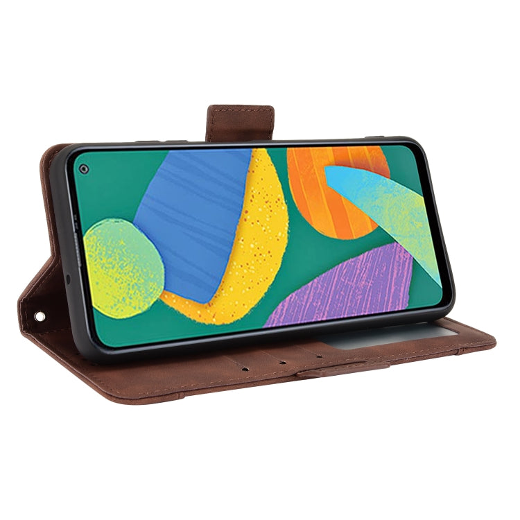 For Samsung Galaxy F52 5G Skin Feel Calf Pattern Horizontal Flip Leather Case with Holder & Card Slots & Photo Frame