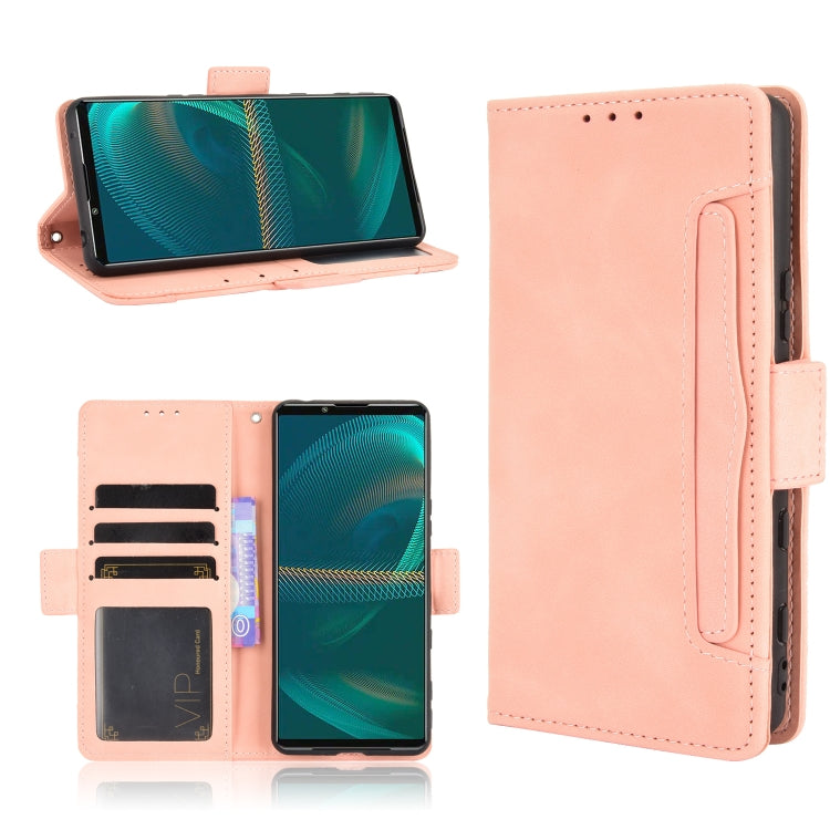 For Sony Xperia 5 III Skin Feel Calf Pattern Horizontal Flip Leather Case with Holder & Card Slots & Photo Frame