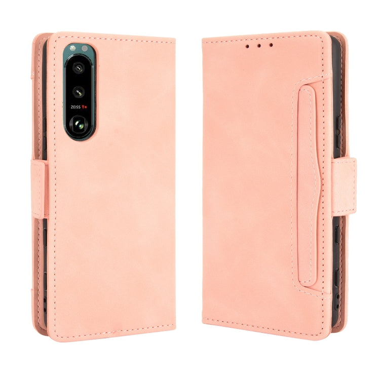For Sony Xperia 5 III Skin Feel Calf Pattern Horizontal Flip Leather Case with Holder & Card Slots & Photo Frame