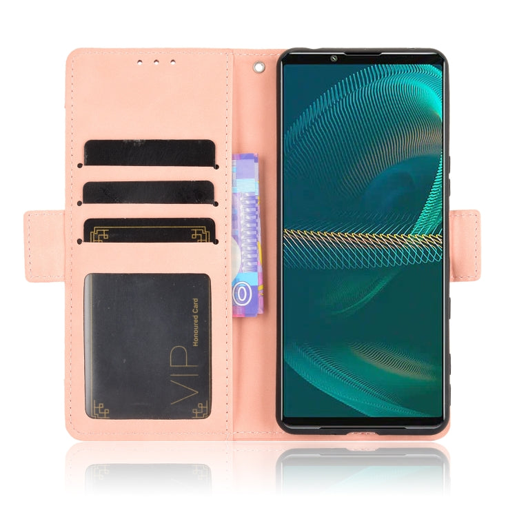 For Sony Xperia 5 III Skin Feel Calf Pattern Horizontal Flip Leather Case with Holder & Card Slots & Photo Frame