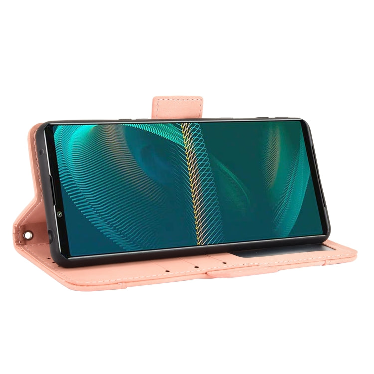 For Sony Xperia 5 III Skin Feel Calf Pattern Horizontal Flip Leather Case with Holder & Card Slots & Photo Frame