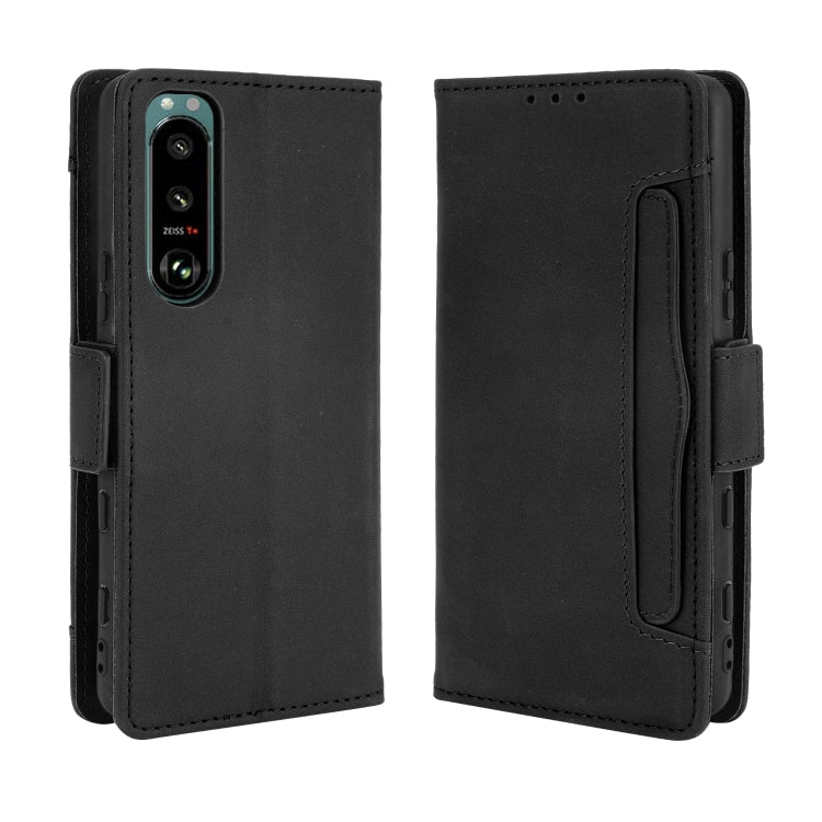 For Sony Xperia 5 III Skin Feel Calf Pattern Horizontal Flip Leather Case with Holder & Card Slots & Photo Frame