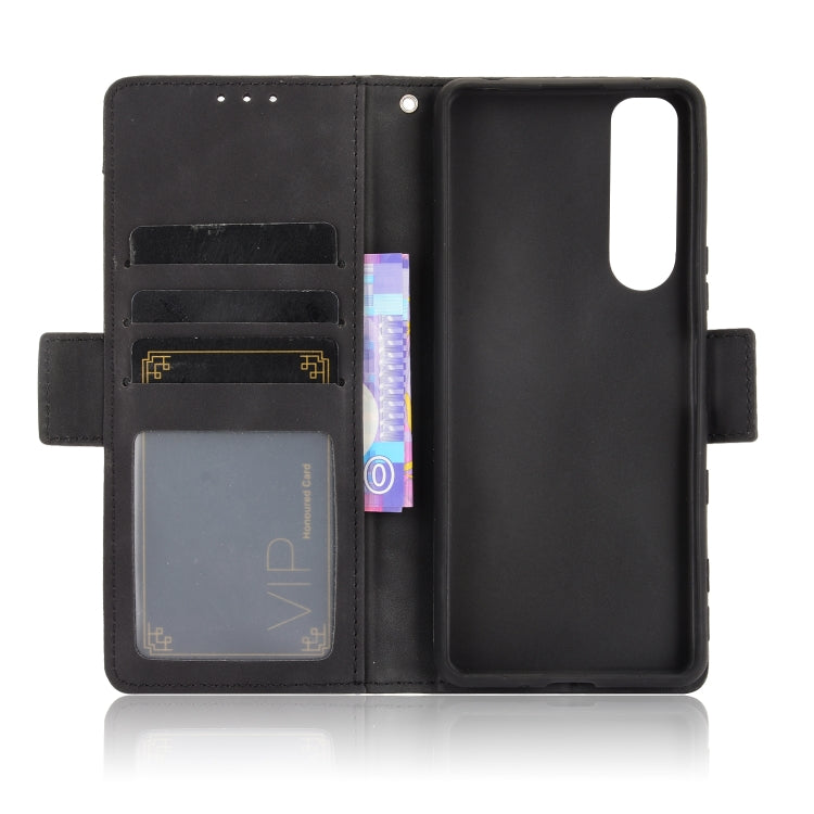 For Sony Xperia 5 III Skin Feel Calf Pattern Horizontal Flip Leather Case with Holder & Card Slots & Photo Frame