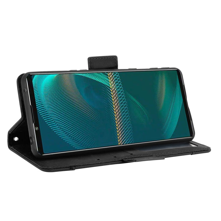 For Sony Xperia 5 III Skin Feel Calf Pattern Horizontal Flip Leather Case with Holder & Card Slots & Photo Frame