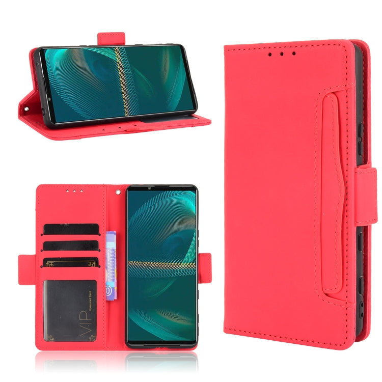For Sony Xperia 5 III Skin Feel Calf Pattern Horizontal Flip Leather Case with Holder & Card Slots & Photo Frame