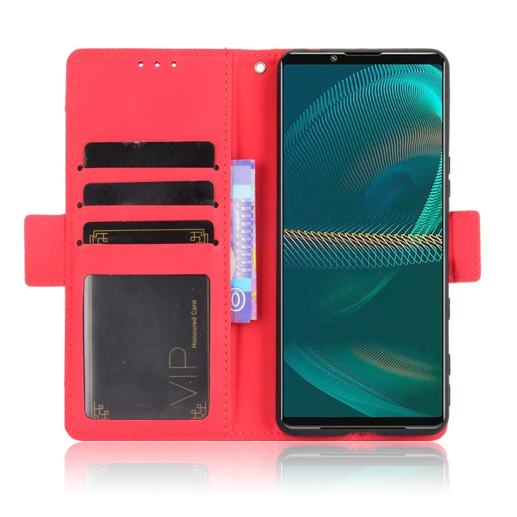 For Sony Xperia 5 III Skin Feel Calf Pattern Horizontal Flip Leather Case with Holder & Card Slots & Photo Frame