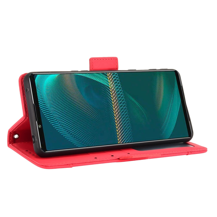For Sony Xperia 5 III Skin Feel Calf Pattern Horizontal Flip Leather Case with Holder & Card Slots & Photo Frame