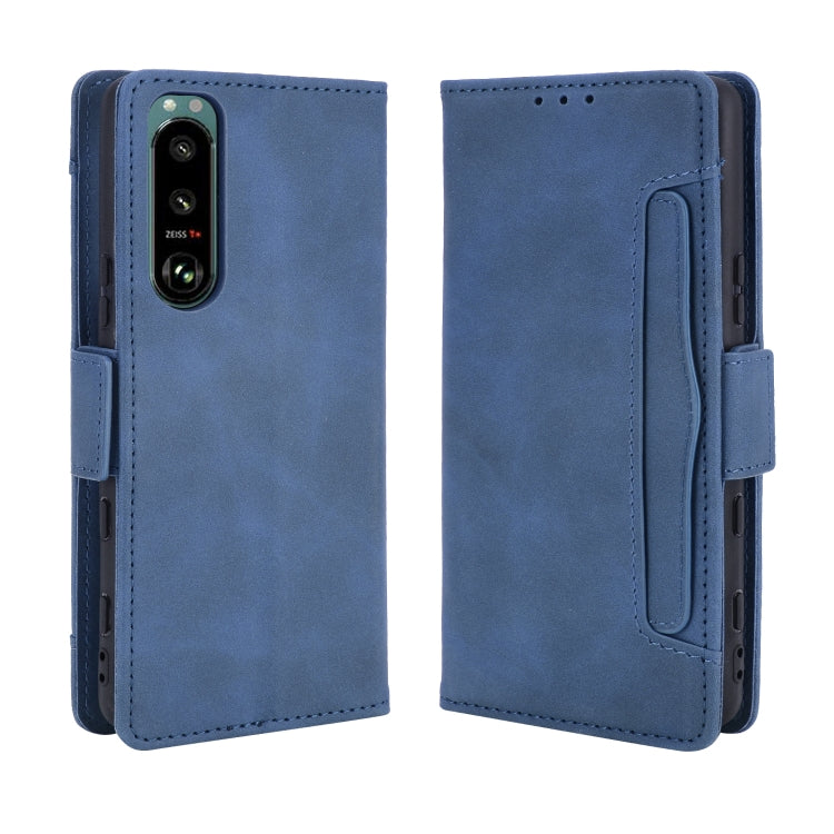 For Sony Xperia 5 III Skin Feel Calf Pattern Horizontal Flip Leather Case with Holder & Card Slots & Photo Frame