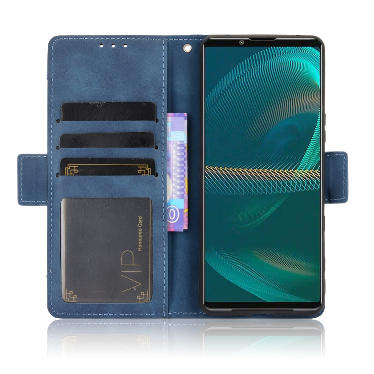 For Sony Xperia 5 III Skin Feel Calf Pattern Horizontal Flip Leather Case with Holder & Card Slots & Photo Frame