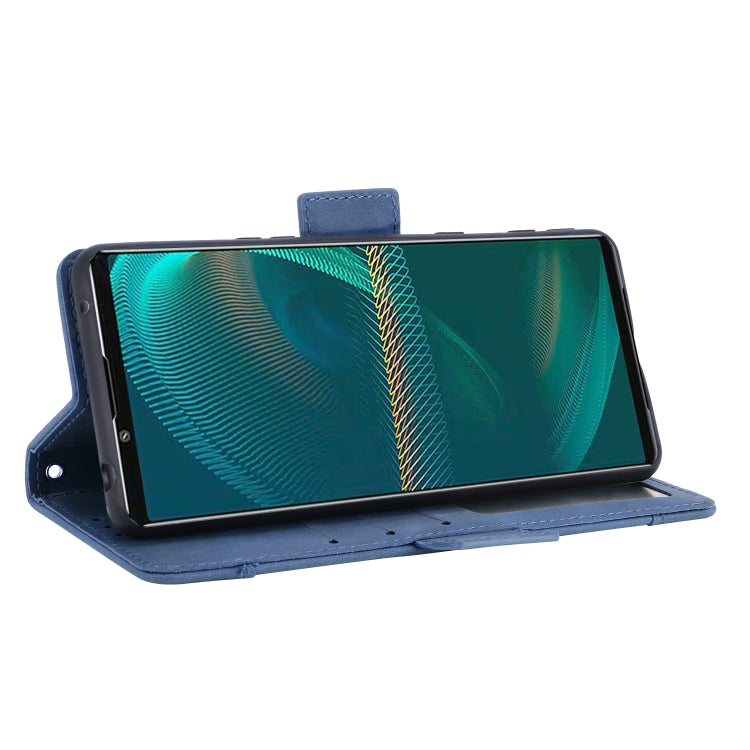 For Sony Xperia 5 III Skin Feel Calf Pattern Horizontal Flip Leather Case with Holder & Card Slots & Photo Frame