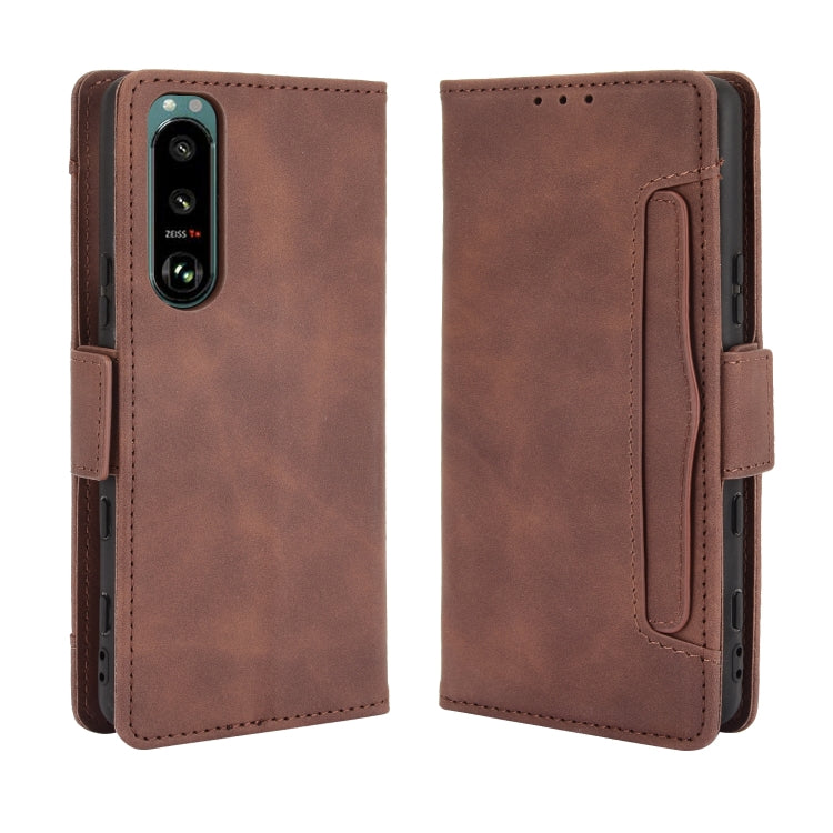 For Sony Xperia 5 III Skin Feel Calf Pattern Horizontal Flip Leather Case with Holder & Card Slots & Photo Frame