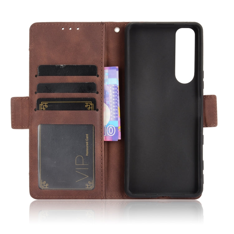For Sony Xperia 5 III Skin Feel Calf Pattern Horizontal Flip Leather Case with Holder & Card Slots & Photo Frame