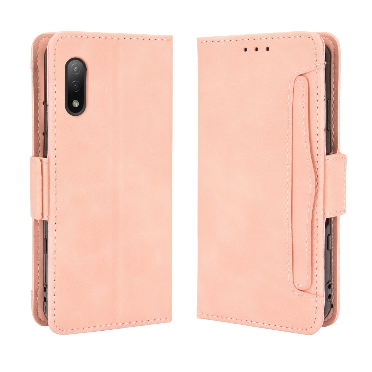 For Sony Xperia Ace II SO-41B Skin Feel Calf Pattern Horizontal Flip Leather Case with Holder & Card Slots & Photo Frame