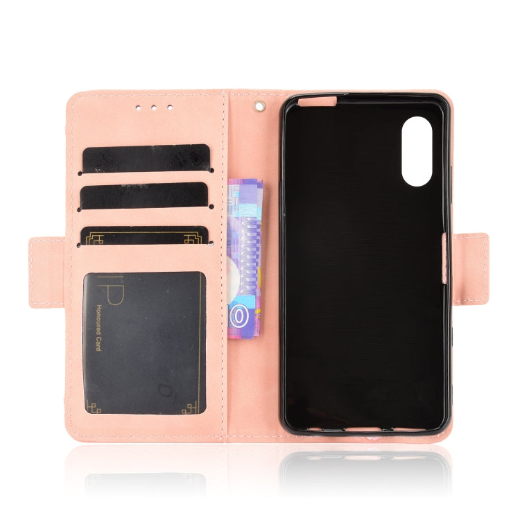 For Sony Xperia Ace II SO-41B Skin Feel Calf Pattern Horizontal Flip Leather Case with Holder & Card Slots & Photo Frame