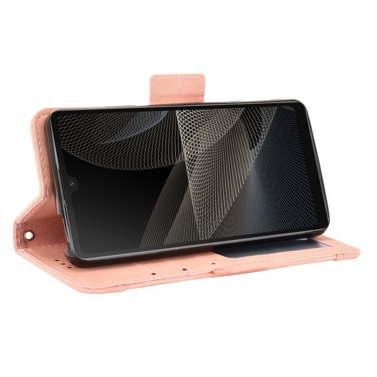 For Sony Xperia Ace II SO-41B Skin Feel Calf Pattern Horizontal Flip Leather Case with Holder & Card Slots & Photo Frame