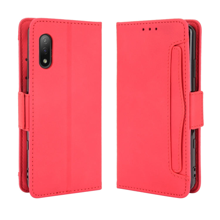 For Sony Xperia Ace II SO-41B Skin Feel Calf Pattern Horizontal Flip Leather Case with Holder & Card Slots & Photo Frame