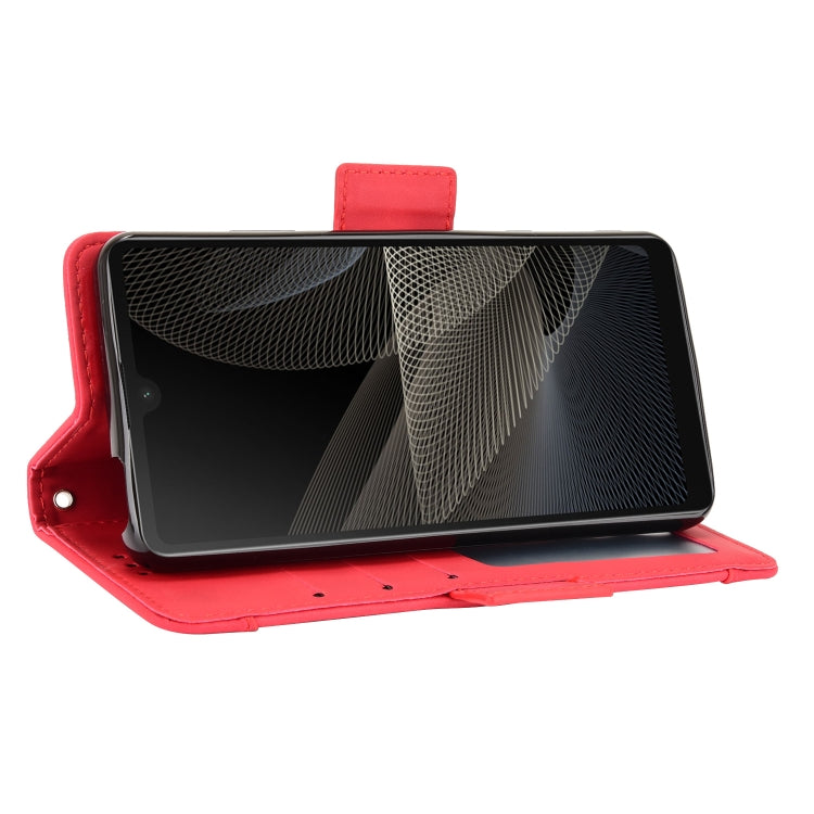 For Sony Xperia Ace II SO-41B Skin Feel Calf Pattern Horizontal Flip Leather Case with Holder & Card Slots & Photo Frame