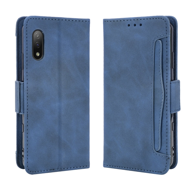 For Sony Xperia Ace II SO-41B Skin Feel Calf Pattern Horizontal Flip Leather Case with Holder & Card Slots & Photo Frame