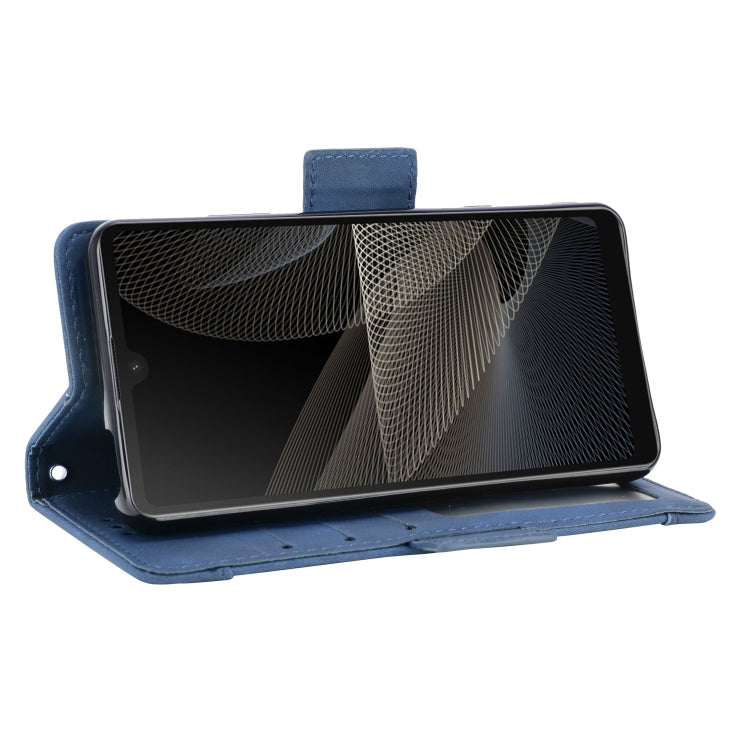 For Sony Xperia Ace II SO-41B Skin Feel Calf Pattern Horizontal Flip Leather Case with Holder & Card Slots & Photo Frame