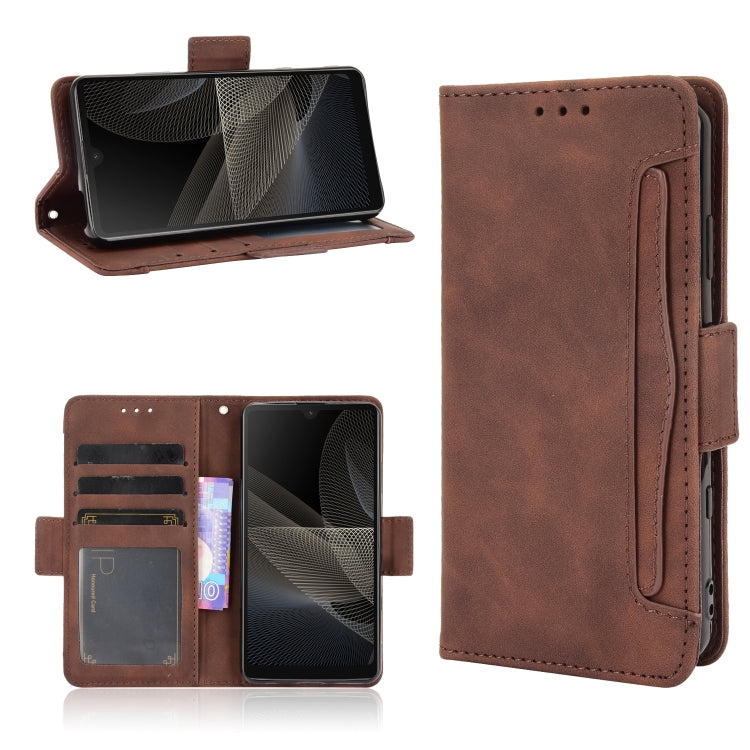 For Sony Xperia Ace II SO-41B Skin Feel Calf Pattern Horizontal Flip Leather Case with Holder & Card Slots & Photo Frame