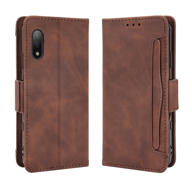 For Sony Xperia Ace II SO-41B Skin Feel Calf Pattern Horizontal Flip Leather Case with Holder & Card Slots & Photo Frame