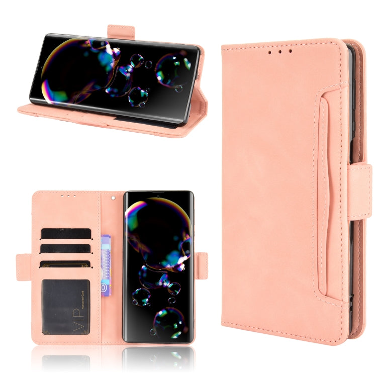 For Sharp Aquos R6 Skin Feel Calf Pattern Horizontal Flip Leather Case with Holder & Card Slots & Photo Frame