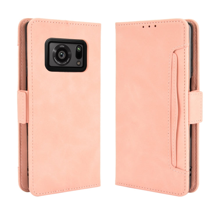 For Sharp Aquos R6 Skin Feel Calf Pattern Horizontal Flip Leather Case with Holder & Card Slots & Photo Frame