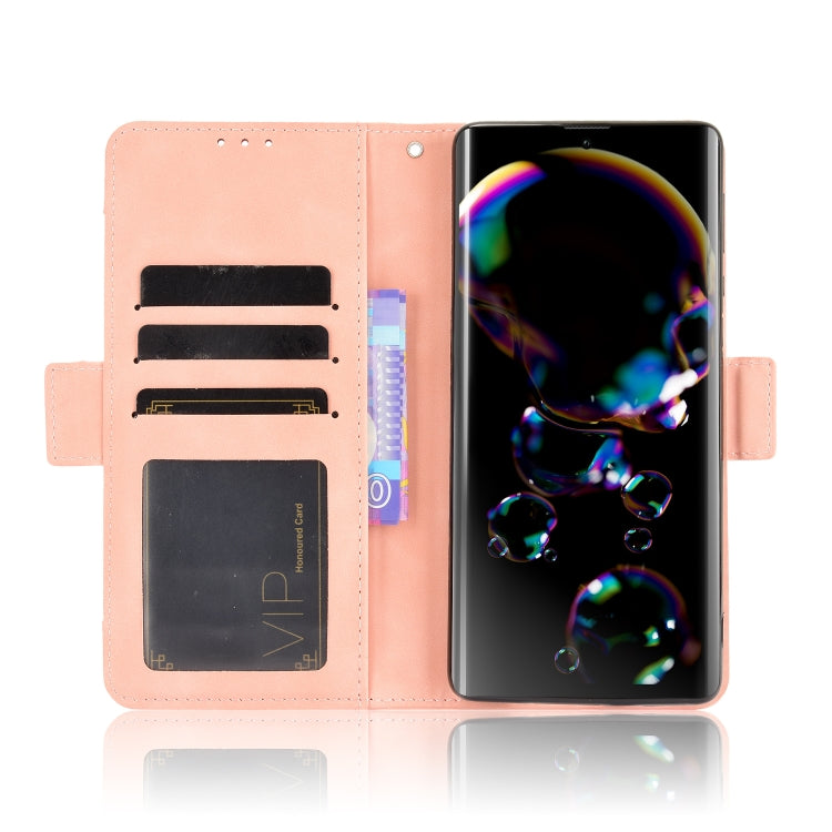 For Sharp Aquos R6 Skin Feel Calf Pattern Horizontal Flip Leather Case with Holder & Card Slots & Photo Frame