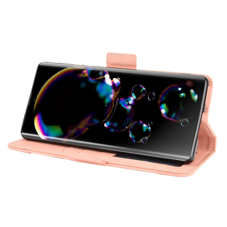 For Sharp Aquos R6 Skin Feel Calf Pattern Horizontal Flip Leather Case with Holder & Card Slots & Photo Frame