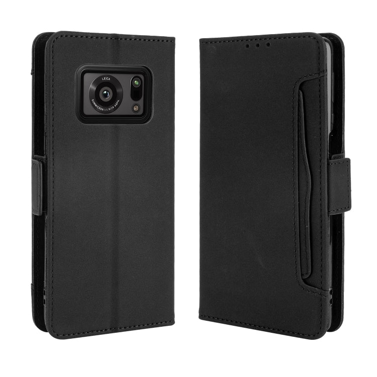 For Sharp Aquos R6 Skin Feel Calf Pattern Horizontal Flip Leather Case with Holder & Card Slots & Photo Frame