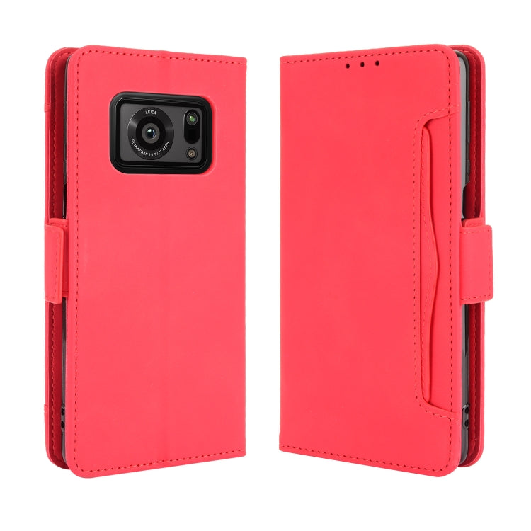 For Sharp Aquos R6 Skin Feel Calf Pattern Horizontal Flip Leather Case with Holder & Card Slots & Photo Frame