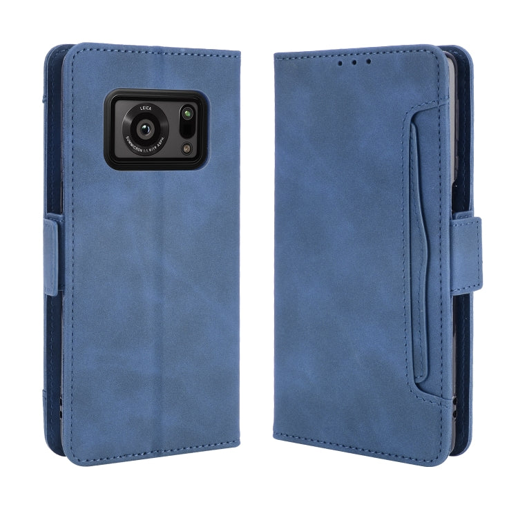 For Sharp Aquos R6 Skin Feel Calf Pattern Horizontal Flip Leather Case with Holder & Card Slots & Photo Frame