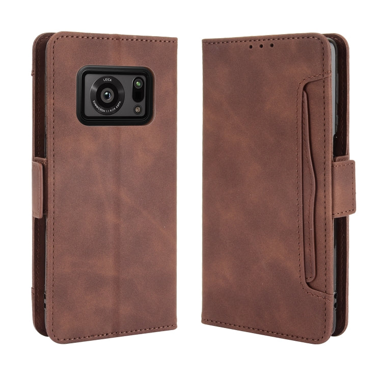 For Sharp Aquos R6 Skin Feel Calf Pattern Horizontal Flip Leather Case with Holder & Card Slots & Photo Frame
