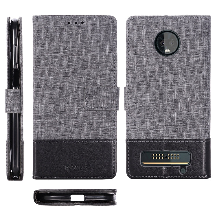 For Motorola Moto Z3 Play MUXMA MX102 Horizontal Flip Canvas Leather Case with Stand & Card Slot & Wallet Function