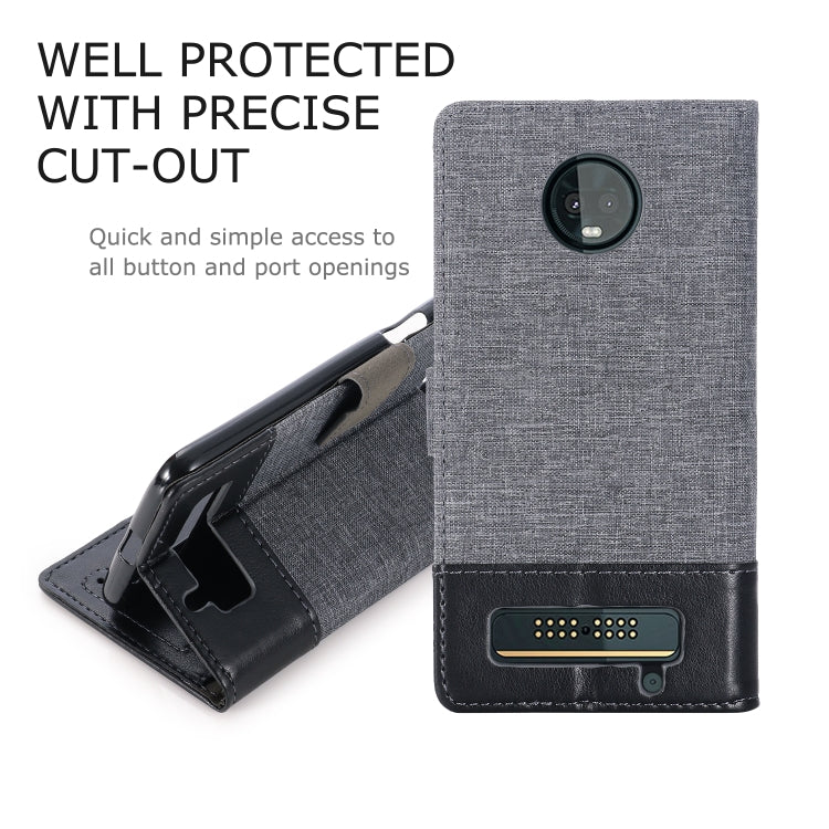 For Motorola Moto Z3 Play MUXMA MX102 Horizontal Flip Canvas Leather Case with Stand & Card Slot & Wallet Function