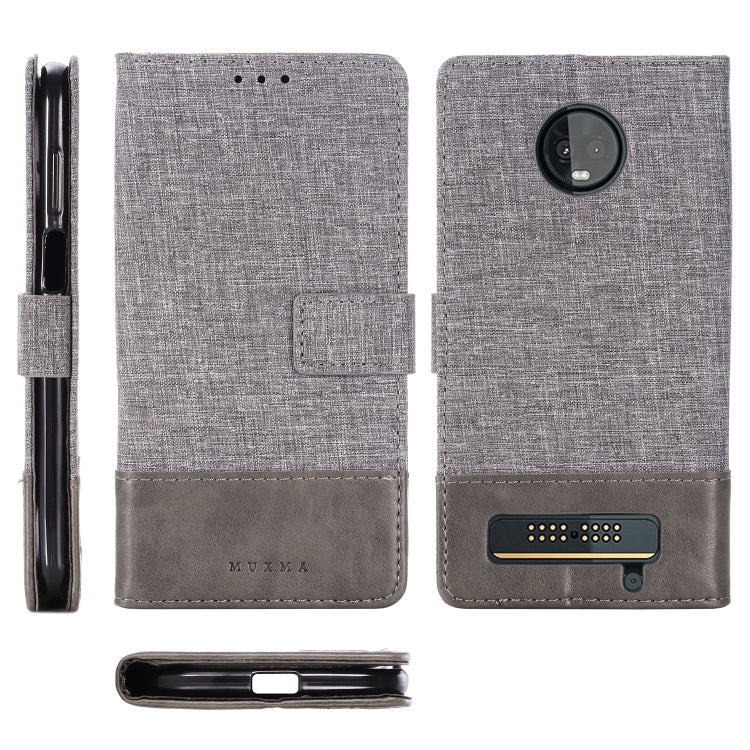 For Motorola Moto Z3 Play MUXMA MX102 Horizontal Flip Canvas Leather Case with Stand & Card Slot & Wallet Function