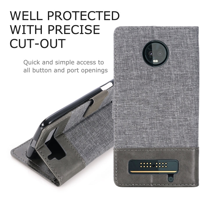 For Motorola Moto Z3 Play MUXMA MX102 Horizontal Flip Canvas Leather Case with Stand & Card Slot & Wallet Function