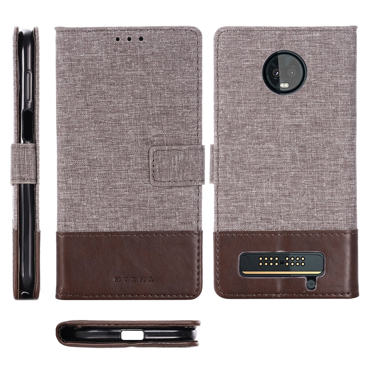 For Motorola Moto Z3 Play MUXMA MX102 Horizontal Flip Canvas Leather Case with Stand & Card Slot & Wallet Function
