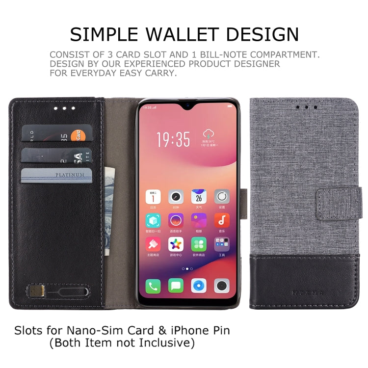 For OPPO A7 MUXMA MX102 Horizontal Flip Canvas Leather Case with Stand & Card Slot & Wallet Function