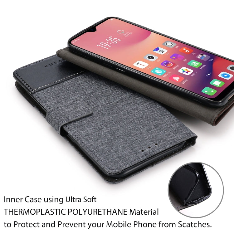 For OPPO A7 MUXMA MX102 Horizontal Flip Canvas Leather Case with Stand & Card Slot & Wallet Function