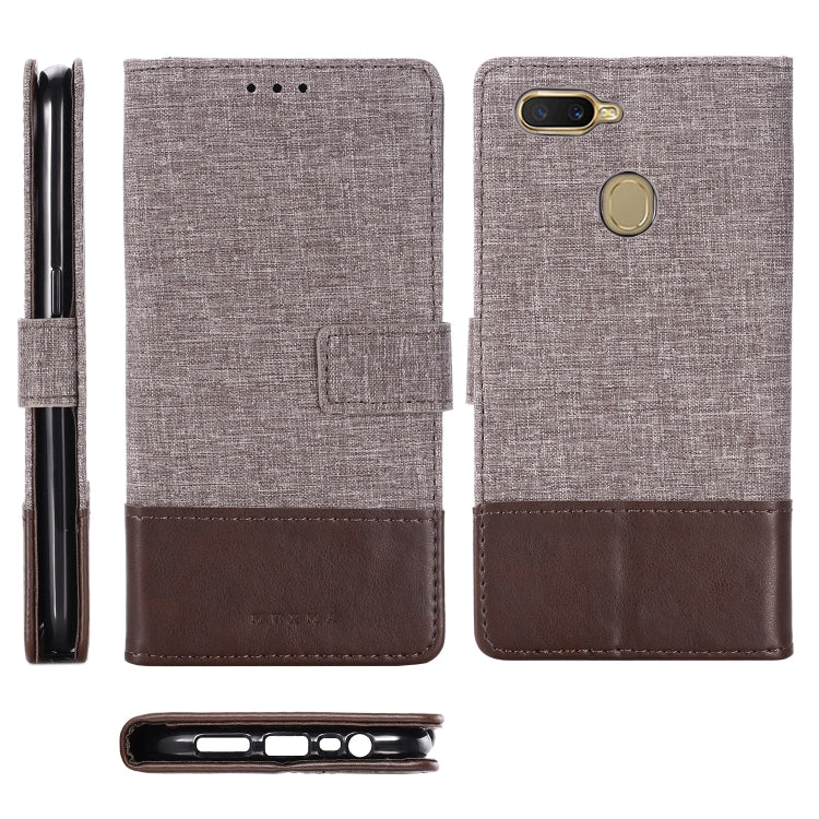 For OPPO A7 MUXMA MX102 Horizontal Flip Canvas Leather Case with Stand & Card Slot & Wallet Function