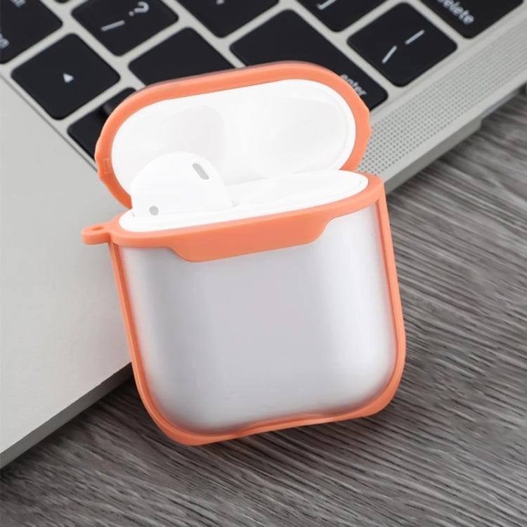 Wireless Earphones Transparent Two-color Anti-fall TPU Protective Case with Hook For AirPods 1/2
