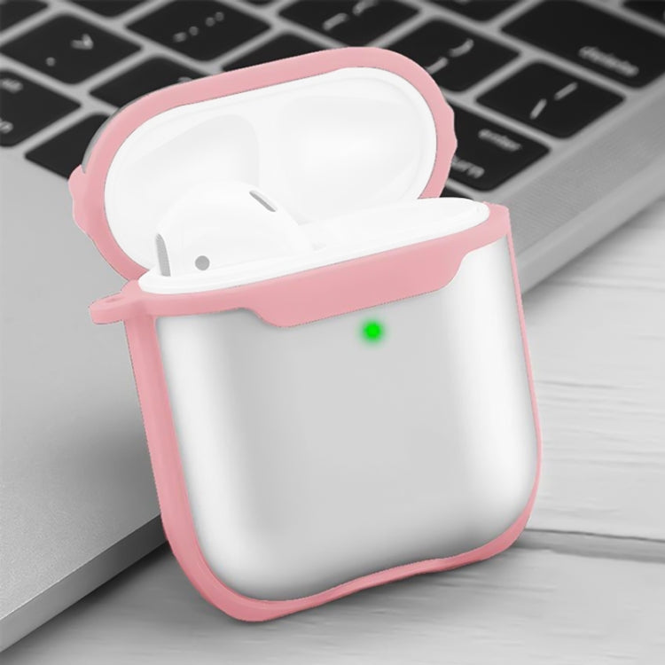 Wireless Earphones Transparent Two-color Anti-fall TPU Protective Case with Hook For AirPods 1/2